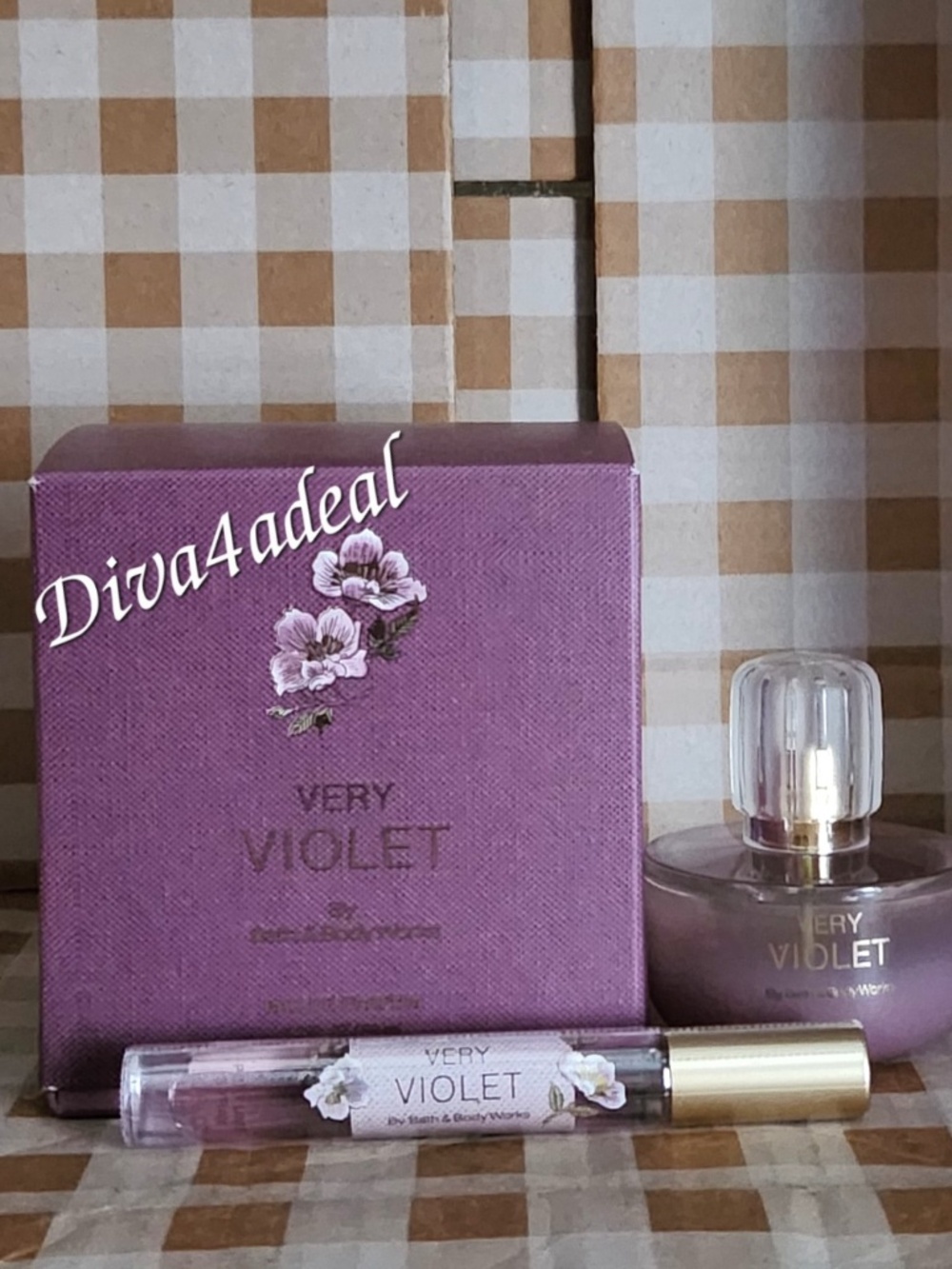 New! Bath & Body Works VERY VIOLET 1.7 FL OZ EDP Spray & Mini EDP Spray Bundle